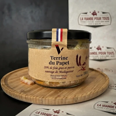 Paté de porc au foie gras & poivre 180gr Visuel 1 principal