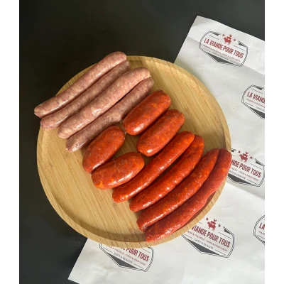Plateau chipolatas, merguez & chorizo 600gr Visuel 1 principal